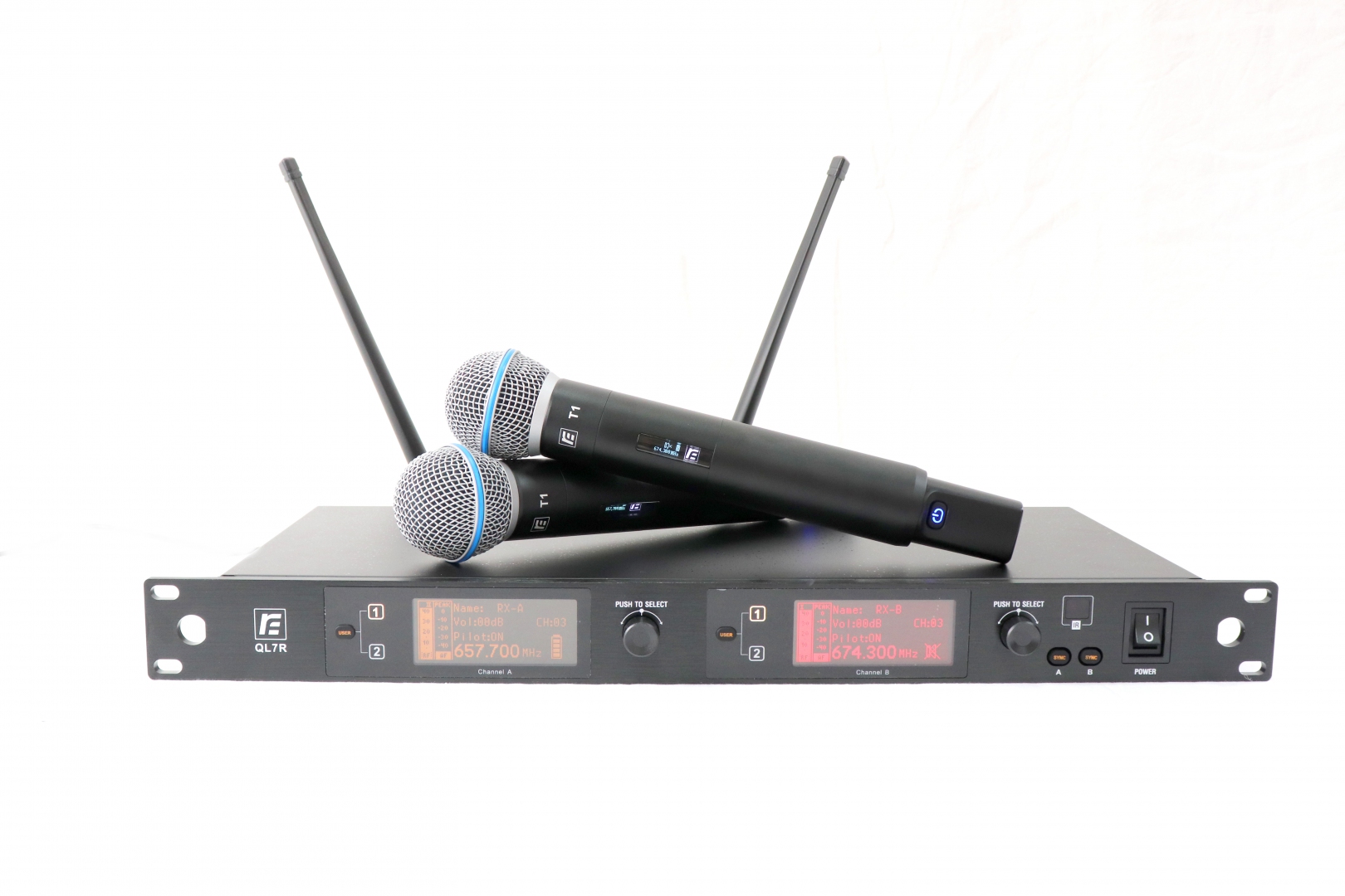 RFIntell QL7R/T1-A 651,800-683,400 МГц 2-канальная радиосистема с 2-мя ручными микрофонами в Соль-Илецке